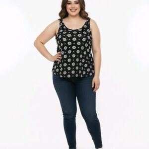 Black and White Floral Tank Top
